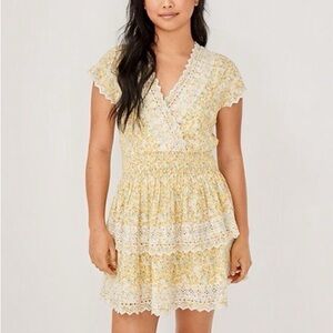 AE American EagleGarden Party Eyelet Dress Yellow Floral‎ Size Medium